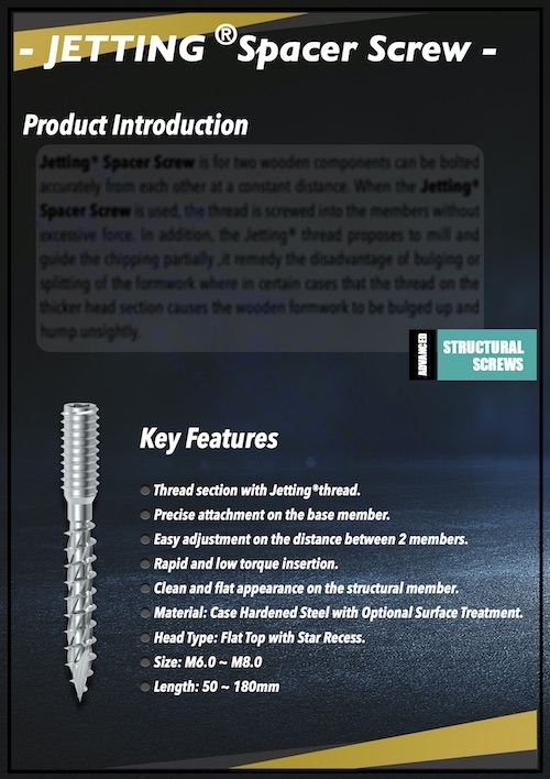 Jetting® Spacer Screw